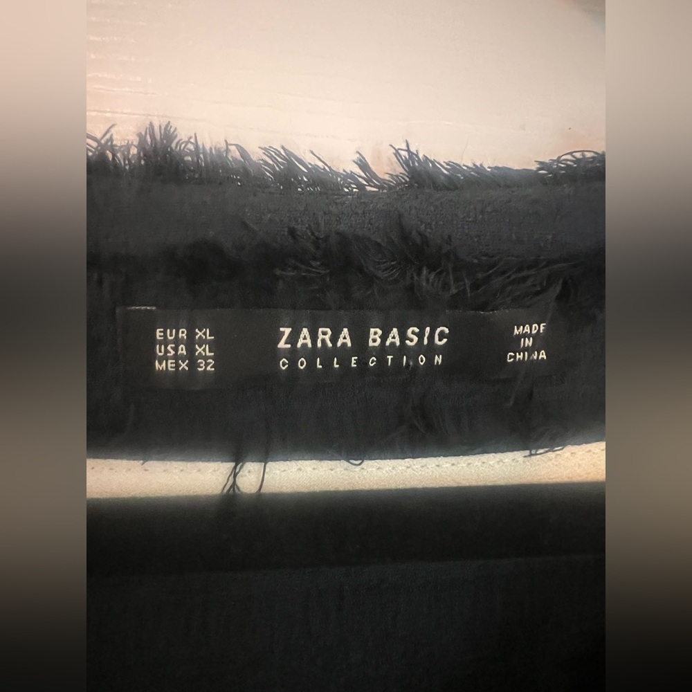 Zara Basic Colllection Black Fringed Boatneck Wom… - image 3